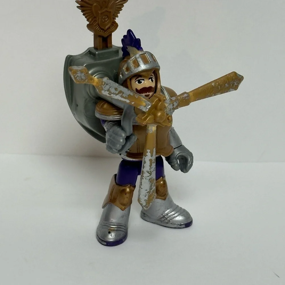 Imaginext SIR PETER THE KNIGHT Figure Tri Sword Armor Weapon 2012 Fisher Price
